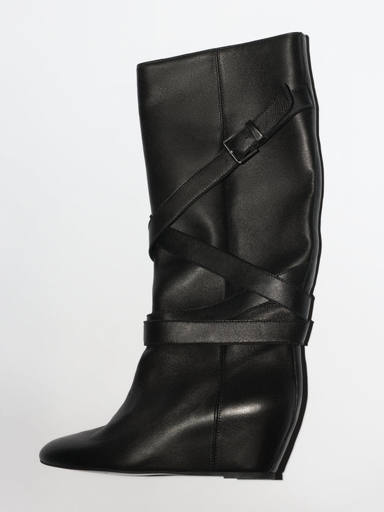 Buckle Wedge Boot